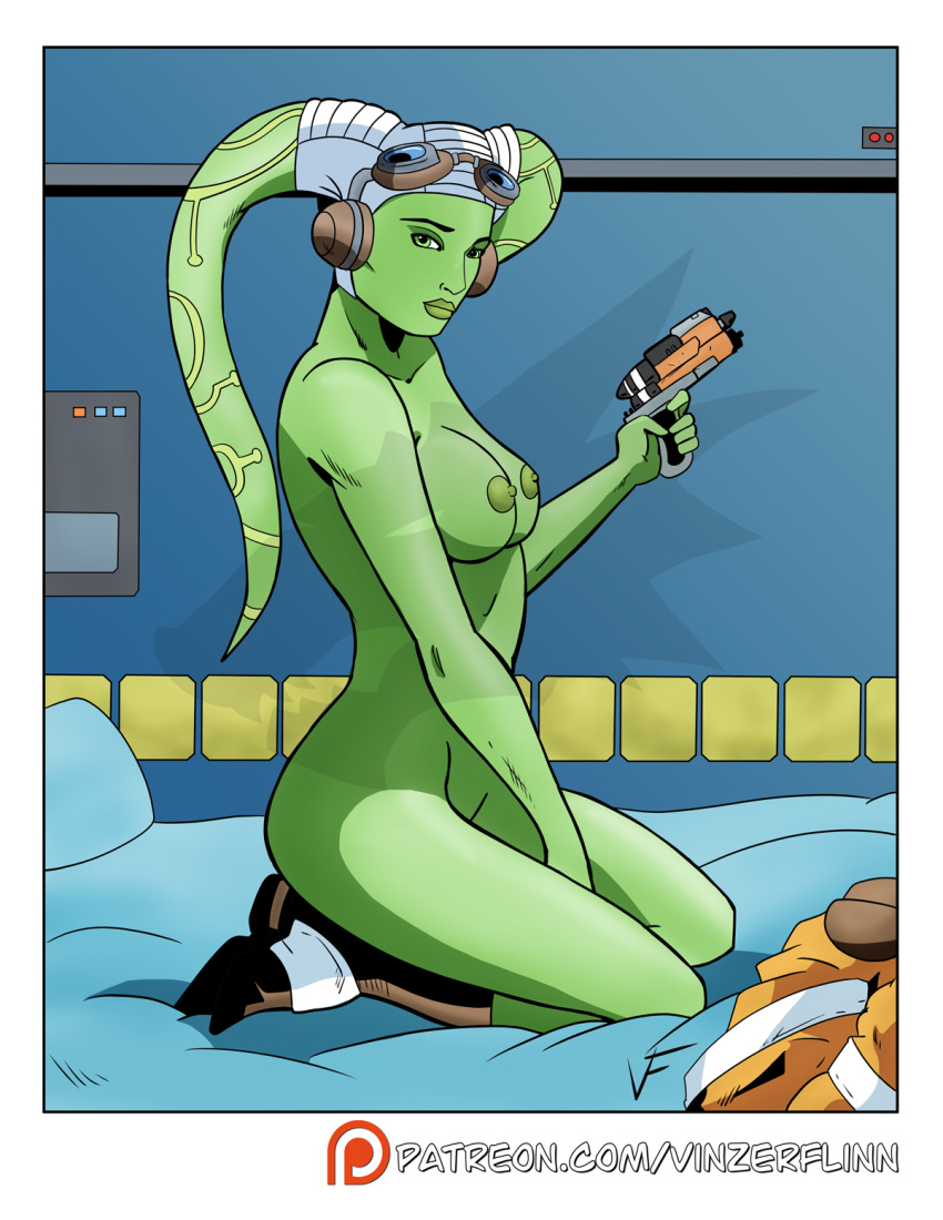 1girl alien boots breasts female female_alien green_skin hera_syndulla looking_at_viewer nude star_wars star_wars_rebels twi'lek