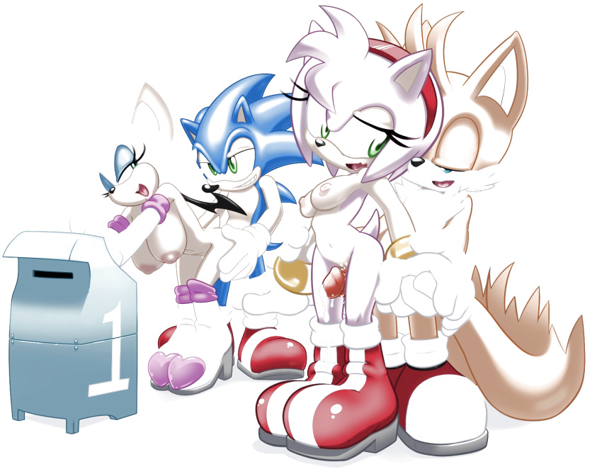 1girl amy_rose bat big_breasts breasts fox hedgehog is is_(artist) male miles_"tails"_prower penis rouge_the_bat sex sonic_(series) sonic_the_hedgehog sonic_the_hedgehog_(series)