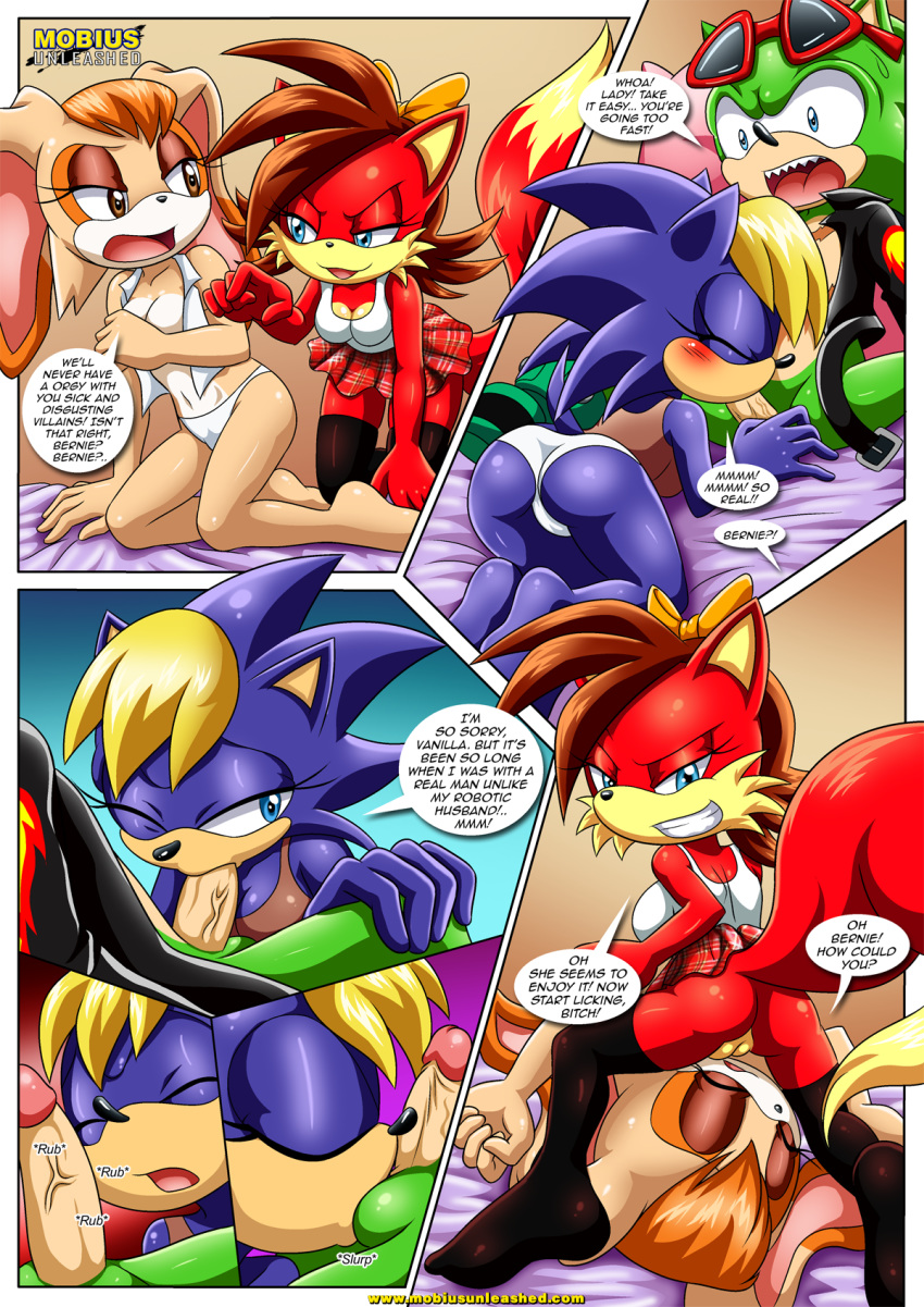 3girls anthro archie_comics bbmbbf bernadette_the_hedgehog fiona_fox hunting_for_milfs mobius_unleashed multiple_girls palcomix scourge_the_hedgehog sega sonic_(series) sonic_the_hedgehog_(series) tagme vanilla_the_rabbit video_games