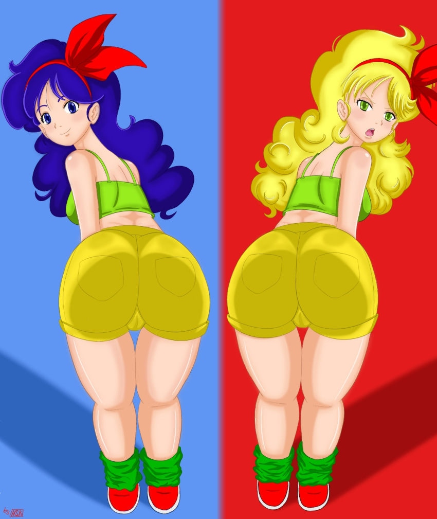 ass big_ass big_breasts breasts dragon_ball dragon_ball_z h-s-k launch looking_at_viewer looking_back
