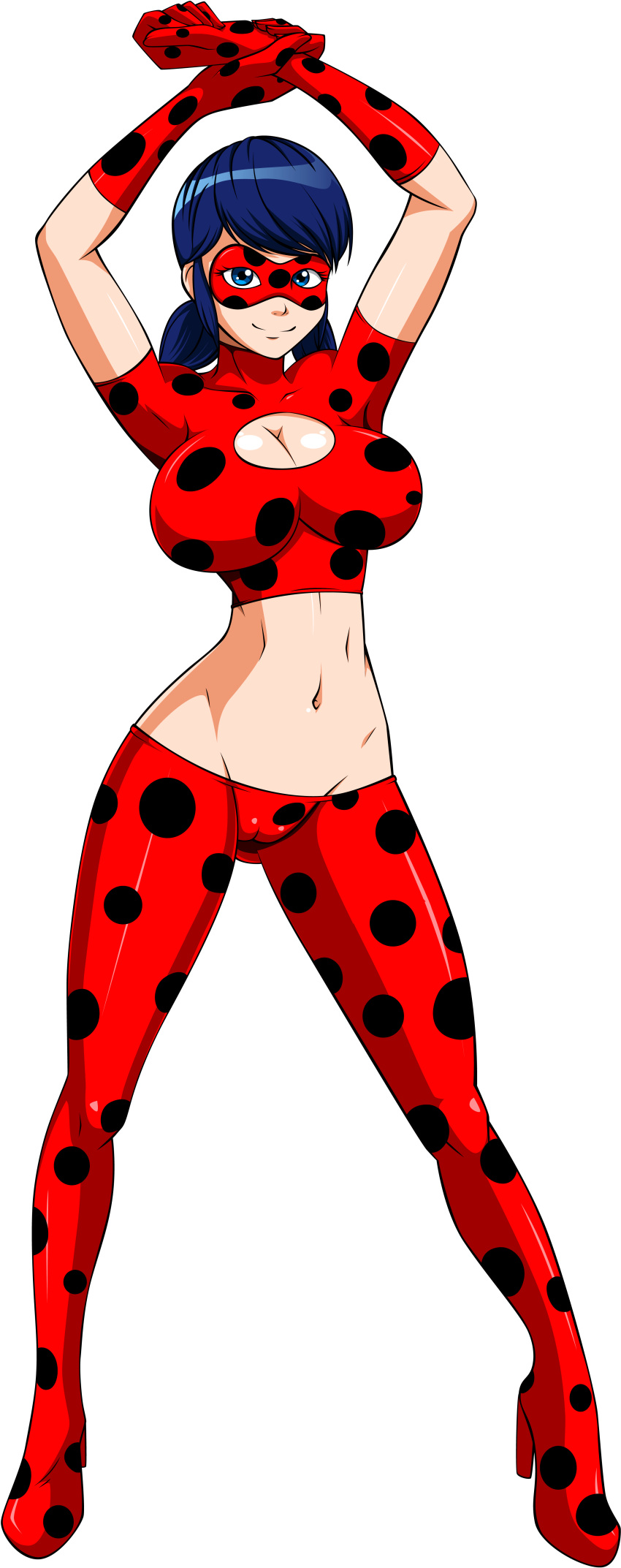 1girl ale-mangekyo big_breasts breasts cameltoe cleavage female female_only marinette_cheng miraculous_ladybug solo_female