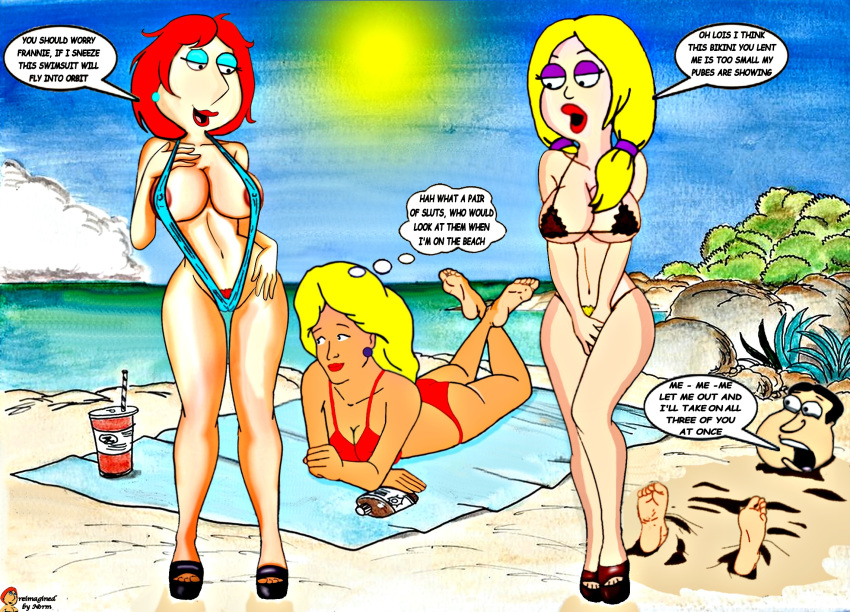 american_dad ass big_breasts breasts crossover family_guy francine_smith hair king_of_the_hill lois_griffin nancy_hicks_gribble pubic_hair swimsuit