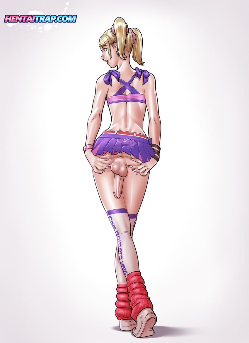 1boy anus ass ass_grab backsack blonde_hair blue_eyes cheerleader digital_media_(artwork) eyelashes genderswap girly hentai-foundry hourglass_figure human juliet_starling knee_socks lipstick lollipop_chainsaw looking_back male male_only nail_polish no_panties open_mouth penis penis_under_skirt perineum ponytails presenting presenting_anus shoes skirt socks solo spread_anus spread_ass standing stockings tekuho_(artist) testicles trap twintails wristwatch