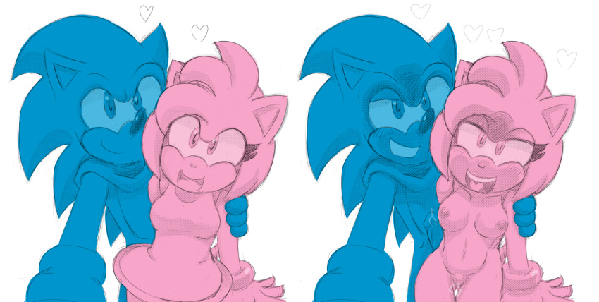 1girl 2016 amy_rose anthro areola big_breasts breasts duo erect_nipples erection extraspecialzone furry hedgehog male mammal nipples nude penis pussy sega smile sonic_the_hedgehog
