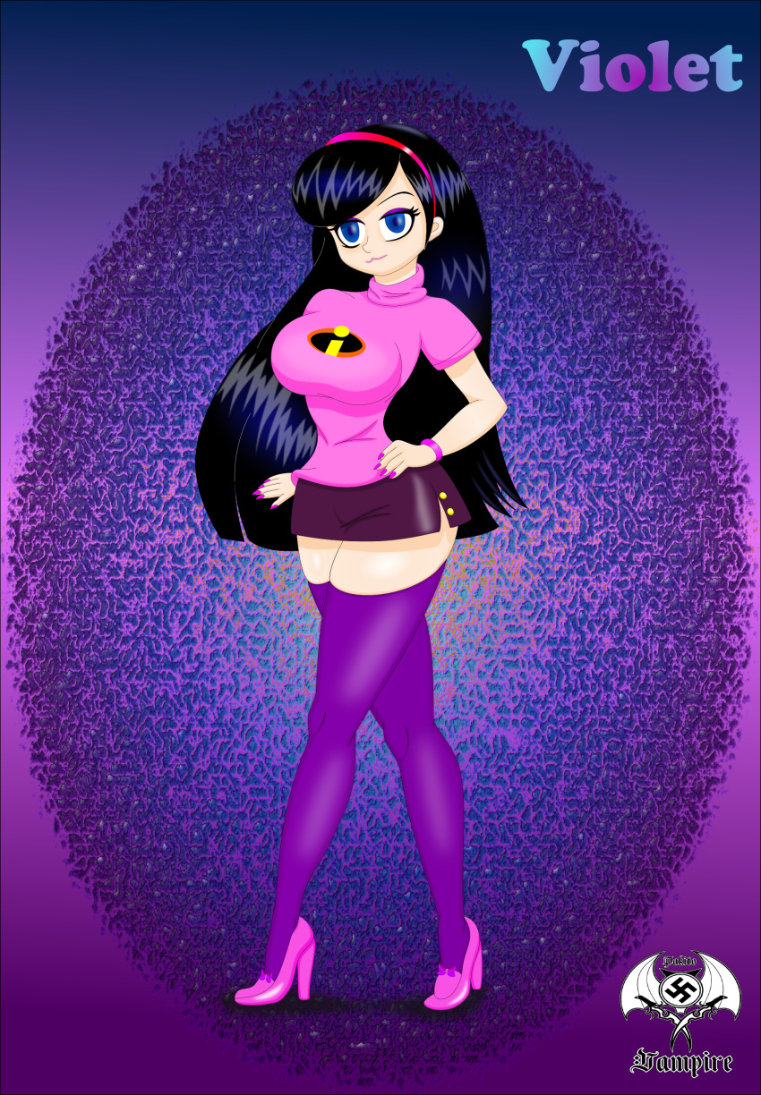 big_breasts breasts disney smile the_incredibles vampirefoxys vampirefoxys_(artist) violet_parr