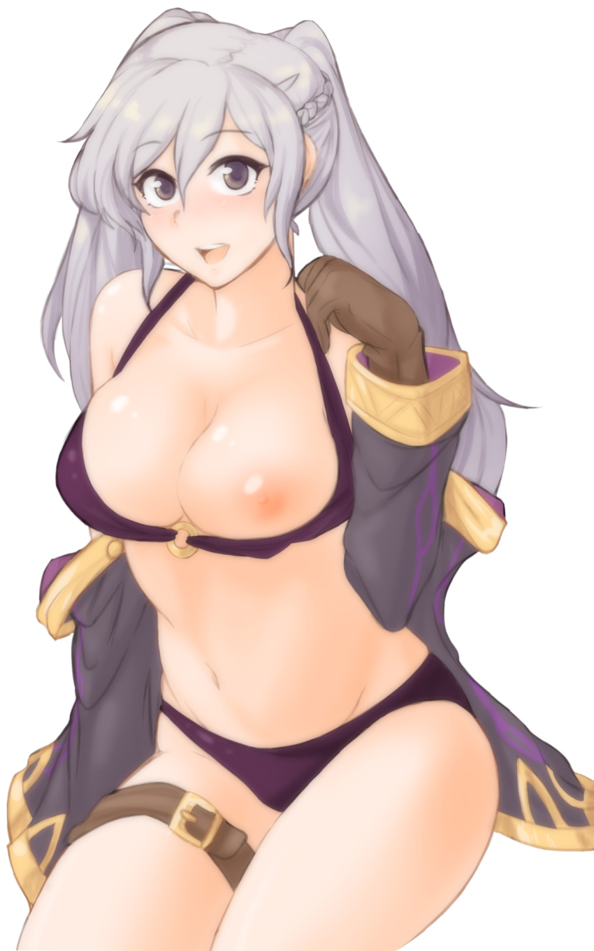 1girl artist_request breast_out female_robin_(fire_emblem_awakening) fire_emblem fire_emblem:_kakusei fire_emblem_awakening fire_emblem_heroes gloves looking_at_viewer my_unit my_unit_(fire_emblem:_kakusei) my_unit_(fire_emblem_awakening) robin_(fire_emblem)