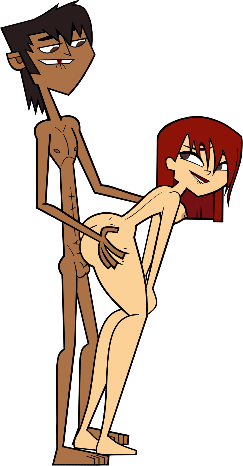 braided_hair canon_couple cartoon_network dark-skinned_male edit hourglass_figure interracial light-skinned_female love mike_(tdi) red_hair red_lipstick redhead thick_ass thick_legs thick_thighs tooth_gap total_drama_island zoey_(tdi)