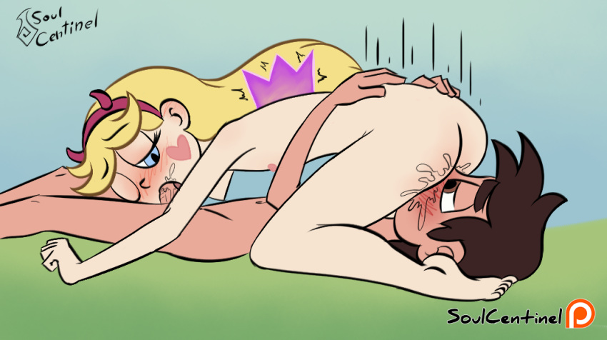 69 69_position ass blush cunnilingus fellatio looking_back marco_diaz nude one_eye_closed oral patreon penis pussy pussy_juice pussylicking saliva soulcentinel star_butterfly star_vs_the_forces_of_evil wings