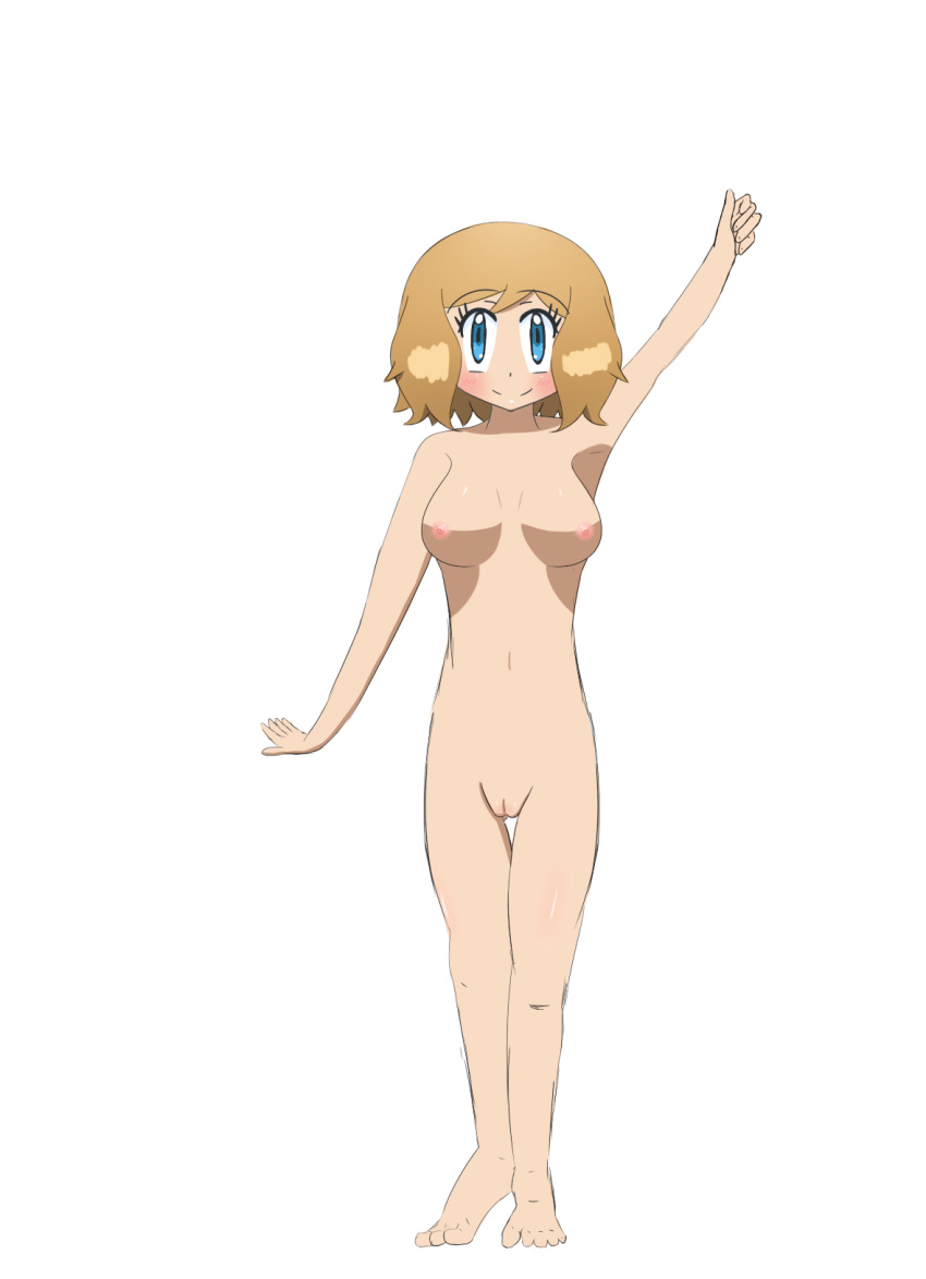 alushiaa deviantart nude pokemon pokemon_(anime) pokemon_xy serena serena_(pokemon) standing white_background