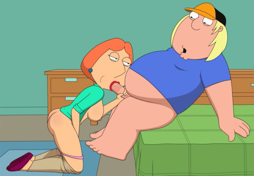 ass bed bottomless breasts chris_griffin edit family_guy fellatio gif incest lois_griffin mother_and_son open_shirt oral pants_down penis penis_grab sfan