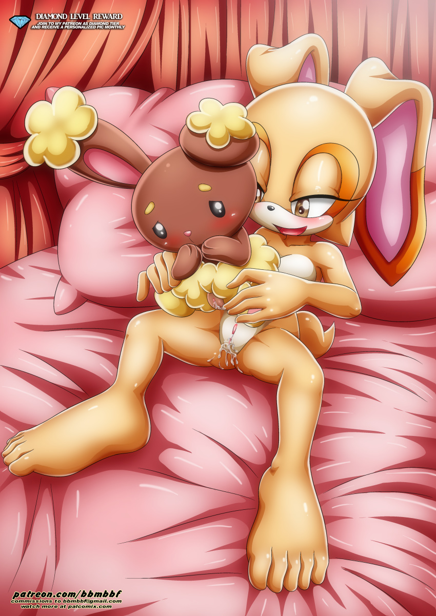 2_girls bbmbbf blush breasts buneary cream_the_rabbit crossover full_body mobius_unleashed multiple_girls palcomix pietro's_secret_club pokemon pokepornlive pussy sega sonic_(series) sonic_the_hedgehog_(series)