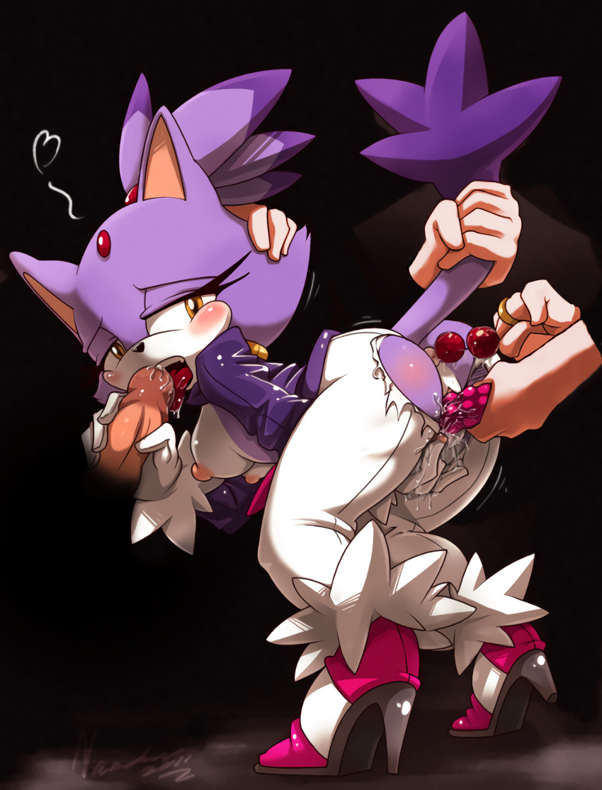 1girl anthro blaze_the_cat breasts furry heart human human_male_on_female_anthro sega sonic_(series) tail vaginal