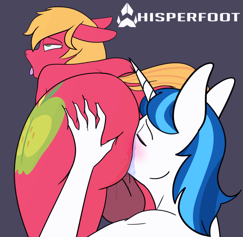 2017 2boys 5_fingers anal animal_ears anthro anthrofied ass backsack big_macintosh_(mlp) blue_hair closed_eyes cutie_mark dock duo earth_pony equine friendship_is_magic fur furry gif hair hand_on_butt hasbro highres horn horse huge_ass huge_butt humanoid_hands large_ass male male/male mammal mane my_little_pony nude oral oral_penetration oral_sex penetration pony red_fur rimming sex shining_armor_(mlp) simple_background stallion testicles thick thick_ass thick_thighs tongue tongue_out unicorn whisperfoot white_fur wide_hips