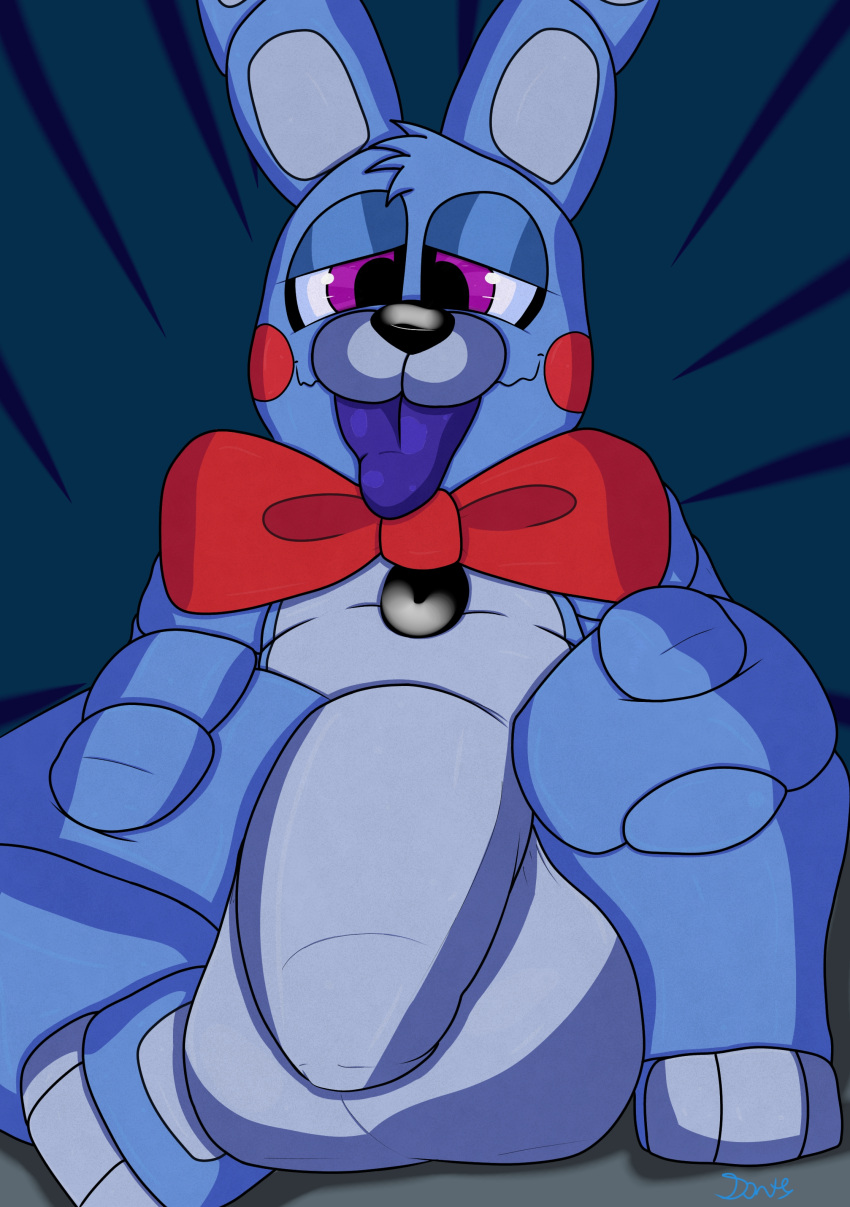 1girl animatronic anthro balls big_balls big_penis five_nights_at_freddy's fur furry genitals half-closed_eyes humanoid_penis lagomorph male male_only penis plushtrapboyuwu puppet_bonnie_(fnafsl) rabbit robot shy simple_background sister_location sitting smile spread_legs testicle tongue tongue_out video_games