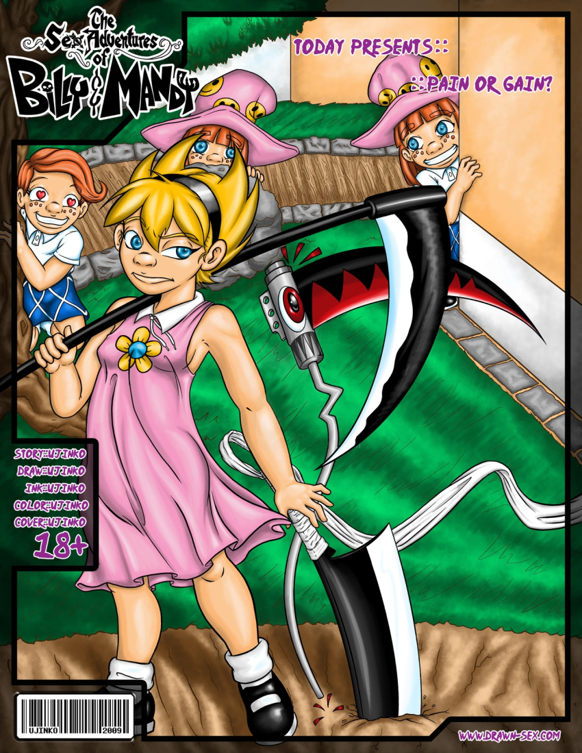 comic cover_page mandy_(billy_&amp;_mandy) mindy_(billy_&amp;_mandy) scythe the_grim_adventures_of_billy_and_mandy