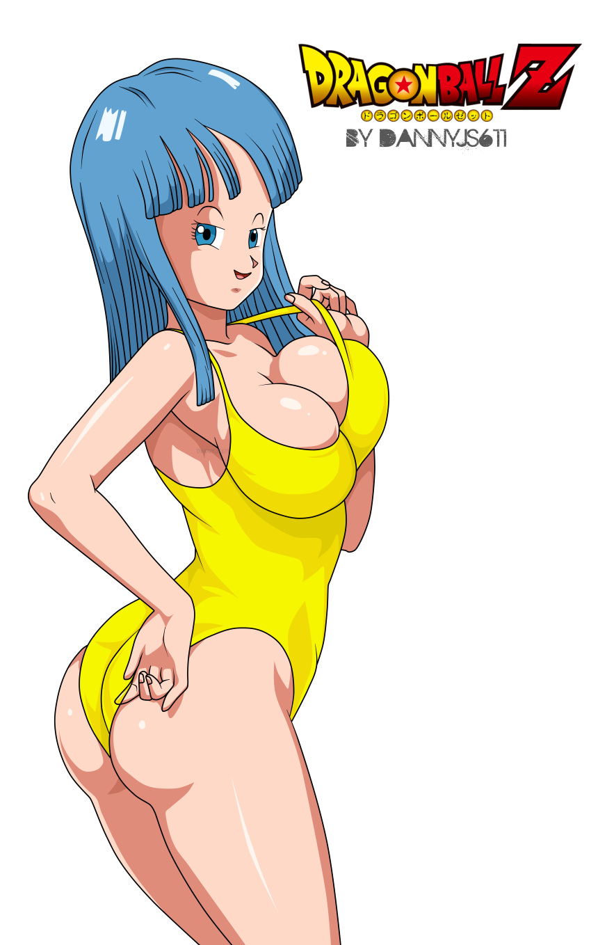 ass big_ass big_breasts breasts cleavage dannyjs611 dannyjs611_(artist) dragon_ball dragon_ball_z female maron one-piece_swimsuit solo swimsuit