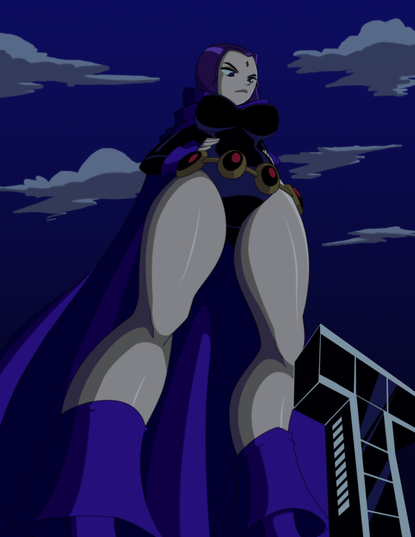 big_breasts breasts dc dc_comics giant giantess leotard raven_(dc) ravenravenraven teen_titans