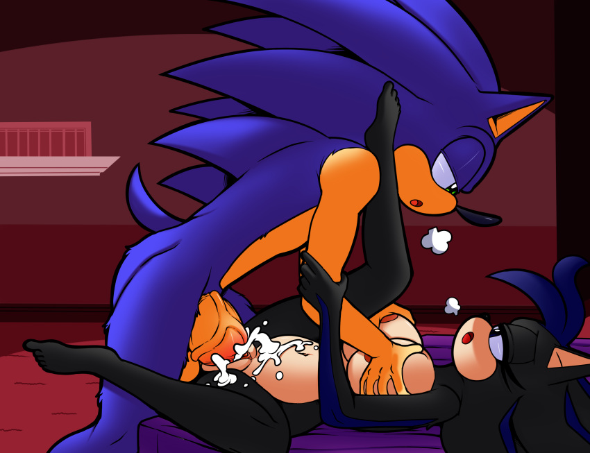 1girl anthro big_breasts big_penis breasts cum cum_in_pussy cum_inside dreamcastzx1 fan_character furry hedgehog huge_penis lying male mammal missionary_position on_back penis sega sex sonic sonic_the_hedgehog