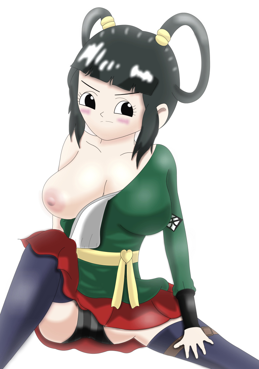 big_breasts bisterex69 breasts cleavage dragon_ball dragon_ball_super dragon_ball_z female nipples solo yurin