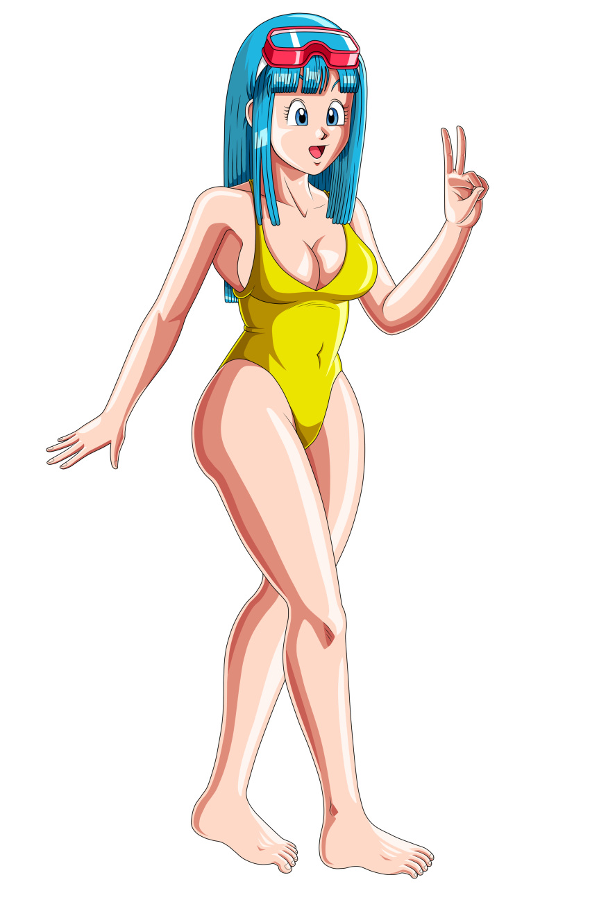 big_breasts breasts cleavage dragon_ball dragon_ball_z female maron one-piece_swimsuit solo swimsuit tyller16 tyller16_(artist)