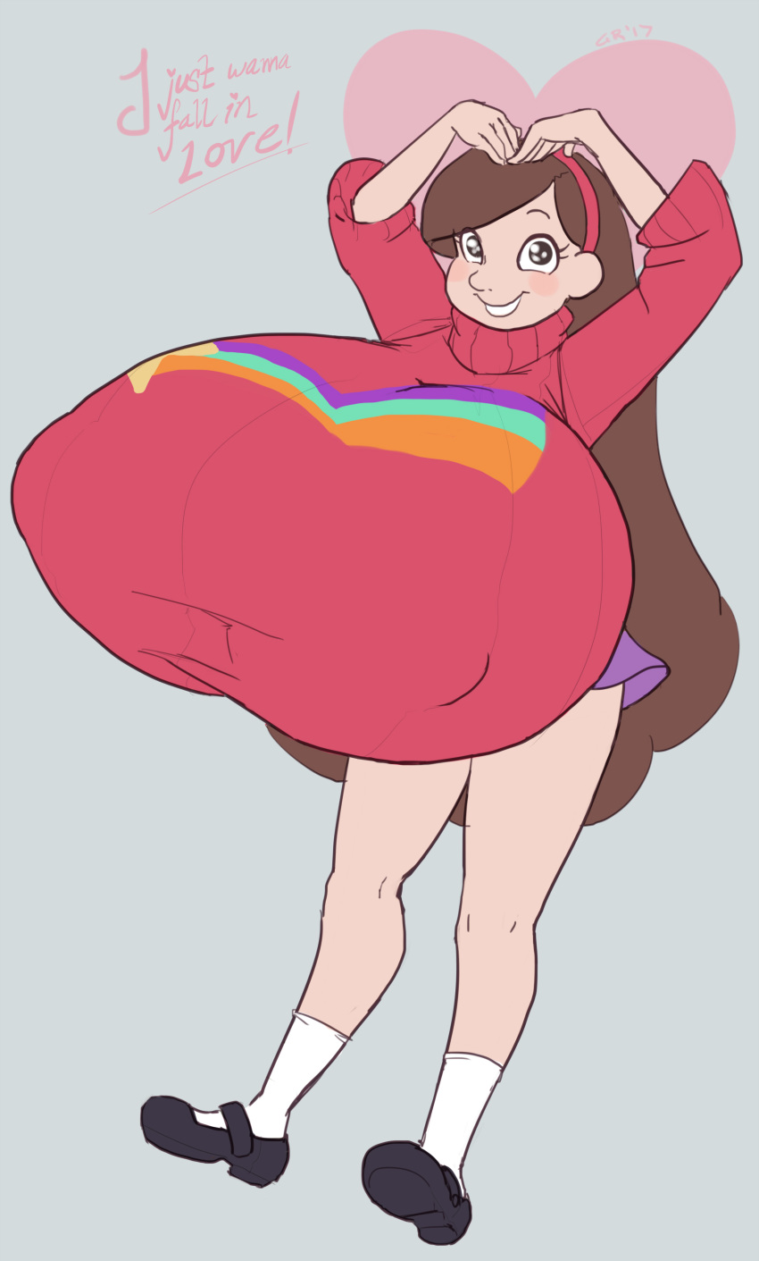 2017 artist_request big_breasts breasts dated gravity_falls heart huge_breasts lewd mabel_pines oppai signature
