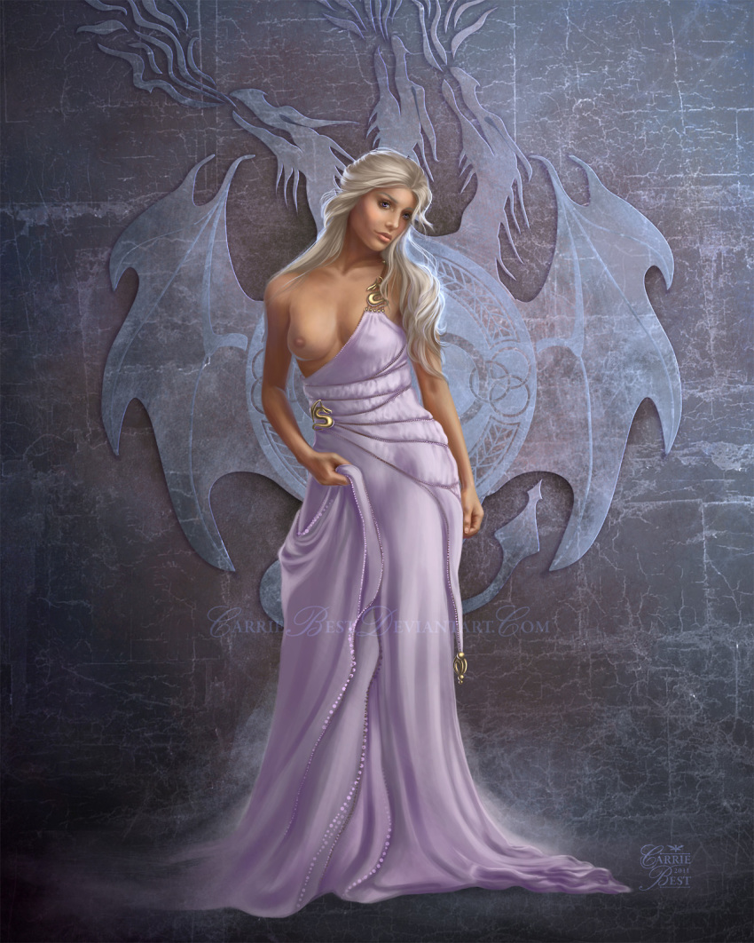 a_song_of_ice_and_fire breasts carriebest_(artist) clothed daenerys_targaryen dress