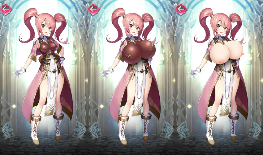 big_breasts breast_expansion breasts edit fire_emblem fire_emblem_echoes fire_emblem_gaiden fire_emblem_heroes huge_breasts mae_(fire_emblem) pink_hair