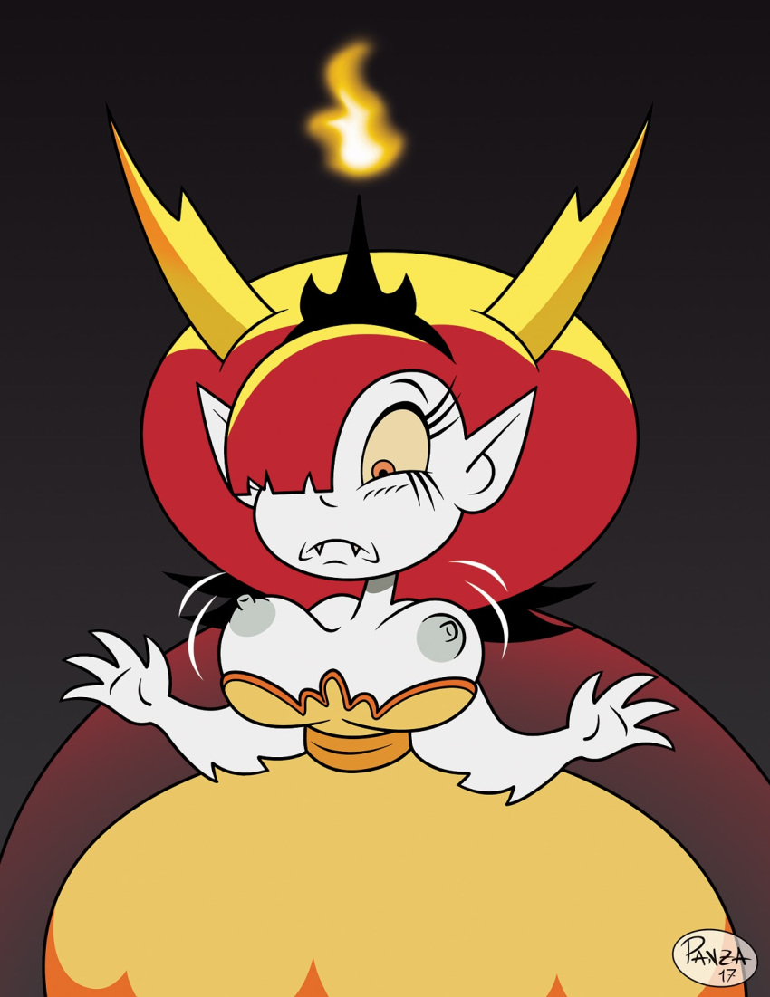 bouncing_breasts breasts_out breasts_out_of_clothes hekapoo ilpanza motion_lines star_vs_the_forces_of_evil