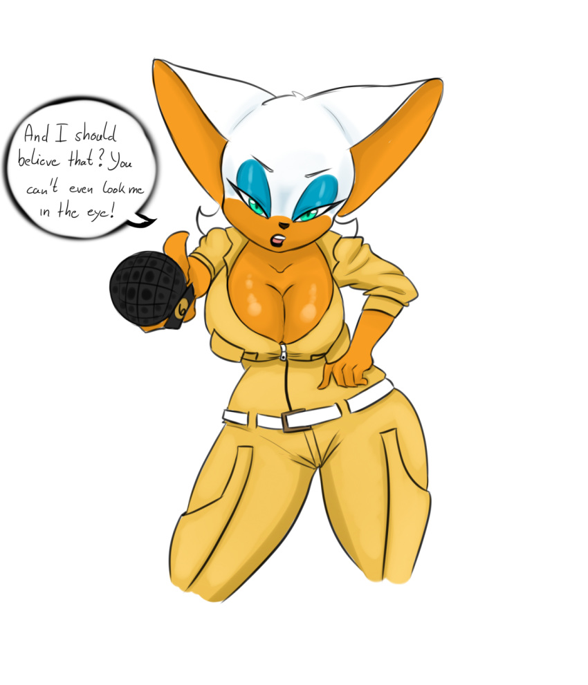 1girl anthro april_o'neil bat big_breasts breasts cleavage clothed clothing cosplay english_text furry high_res looking_at_viewer makeup mammal rouge_the_bat sega sonic_(series) teenage_mutant_ninja_turtles text