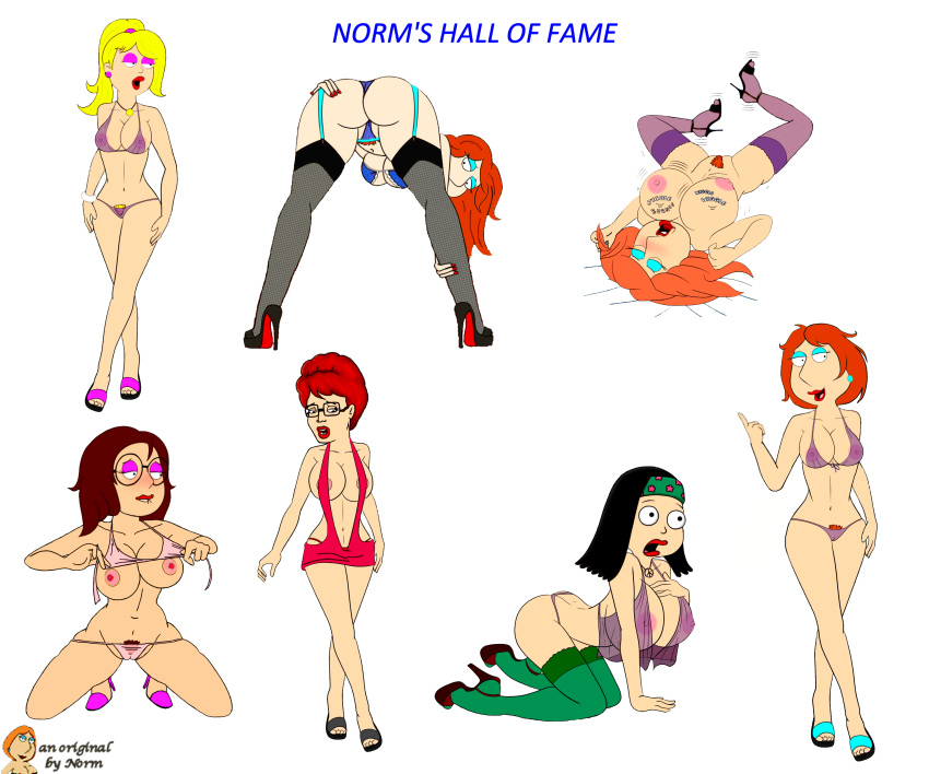 american_dad ass bent_over bra breasts crossover family_guy francine_smith garter_belt hayley_smith high_heels king_of_the_hill lois_griffin meg_griffin nipples orgasm panties peggy_hill pubic_hair pussy stockings thighs thong