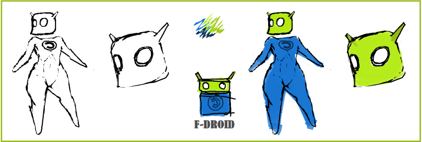 1girl anonmouse anthro f-droid flat_chested mascot mascots sketch small_breasts software thick_thighs voluptuous white_background wide_hips zoom