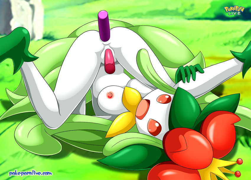 anal anal_penetration bbmbbf breast dildo double_penetration female lilligant looking_at_viewer masturbation nintendo nude palcomix pokemon pokepornlive pussy spread_legs vaginal vaginal_penetration video_games