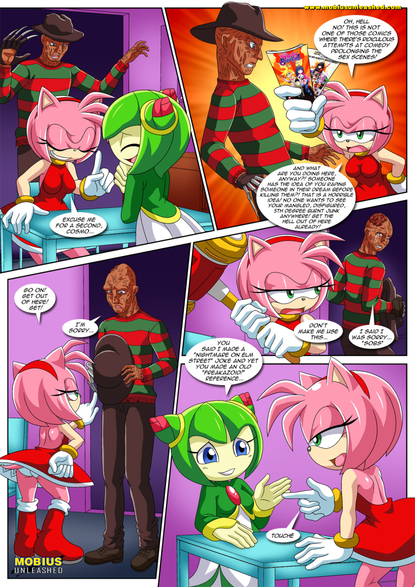 amy_rose bbmbbf cosmo_the_seedrian crossover freddy_krueger mobius_unleashed nightmare_on_elm_street palcomix sega sonic_(series) sonic_the_hedgehog_(series) tagme team_gfs'_tentacled_tale