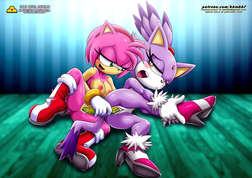 2_girls amy_rose bbmbbf blaze_the_cat breasts double_dildo mobius_unleashed palcomix pietro's_secret_club pussy sega sex_toy sonic_(series) sonic_the_hedgehog_(series) tagme vaginal_insertion yuri