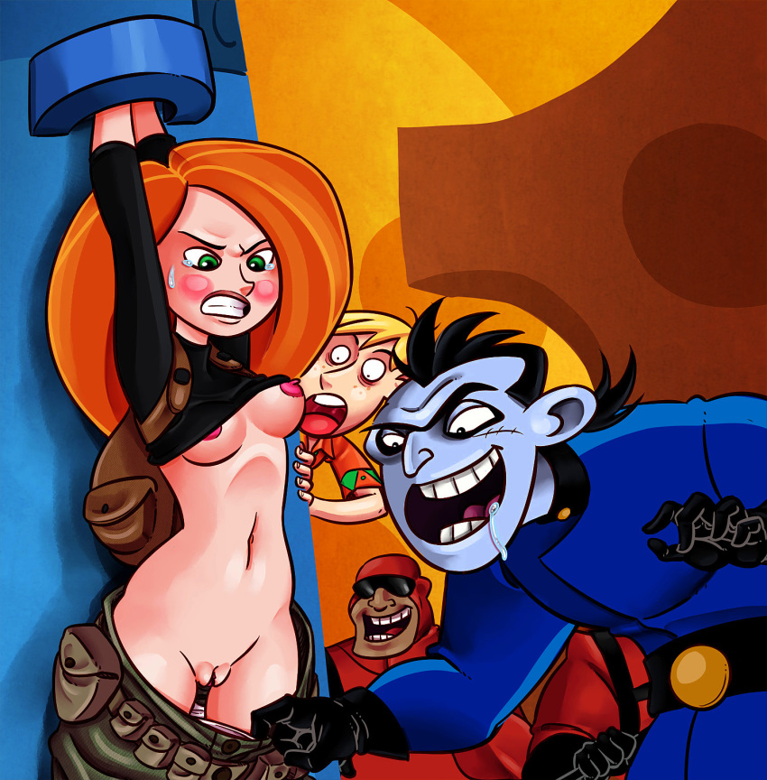 bondage breasts dr._drakken kim_possible kimberly_ann_possible nipples pants_pulled_down ron_stoppable shaved_pussy thighs