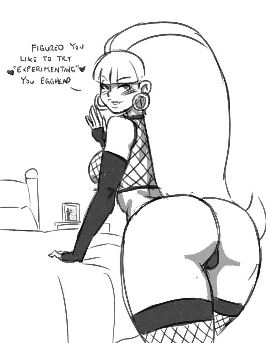 ass darkeros gravity_falls lingerie looking_back monochrome pacifica_northwest stockings