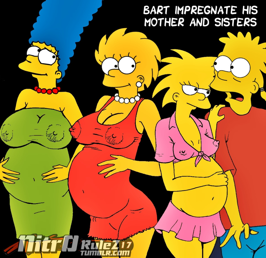 bart_simpson incest lisa_simpson maggie_simpson marge_simpson milf mom_son mother's_duty mother_and_son pregnant the_simpsons