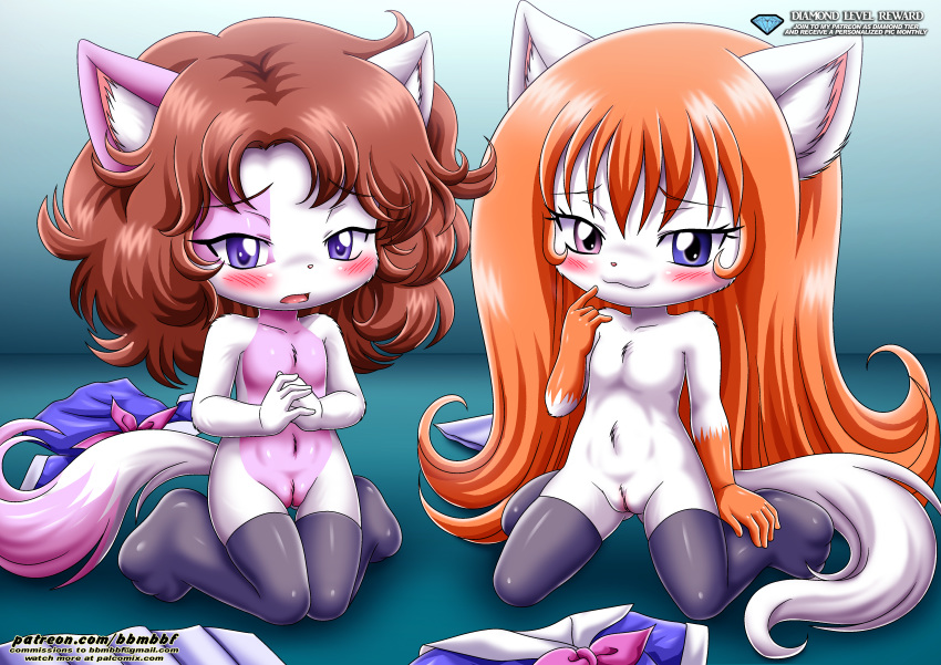2_girls bbmbbf chani_(little_tails) little_tails multiple_girls nude palcomix pietro's_secret_club pose pussy tagme zaya_(little_tails)