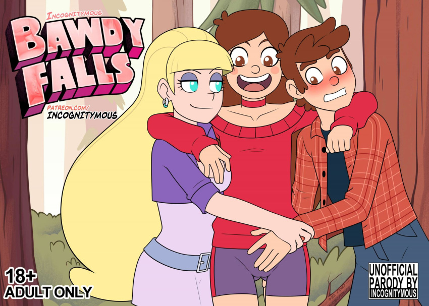 1boy 2girls dipper_pines gravity_falls mabel_pines pacifica_northwest