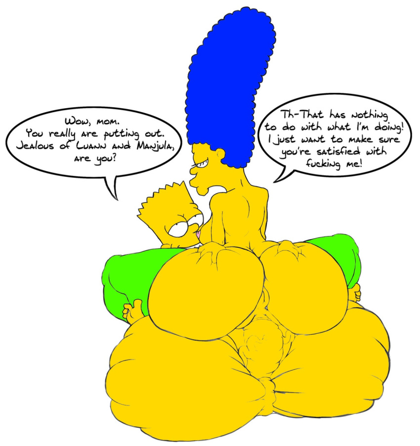 big_ass big_penis big_testicles huge_ass huge_testicles incest josemalvado marge_simpson milf mother's_duty mother_&amp;_son penis the_simpsons vaginal white_background