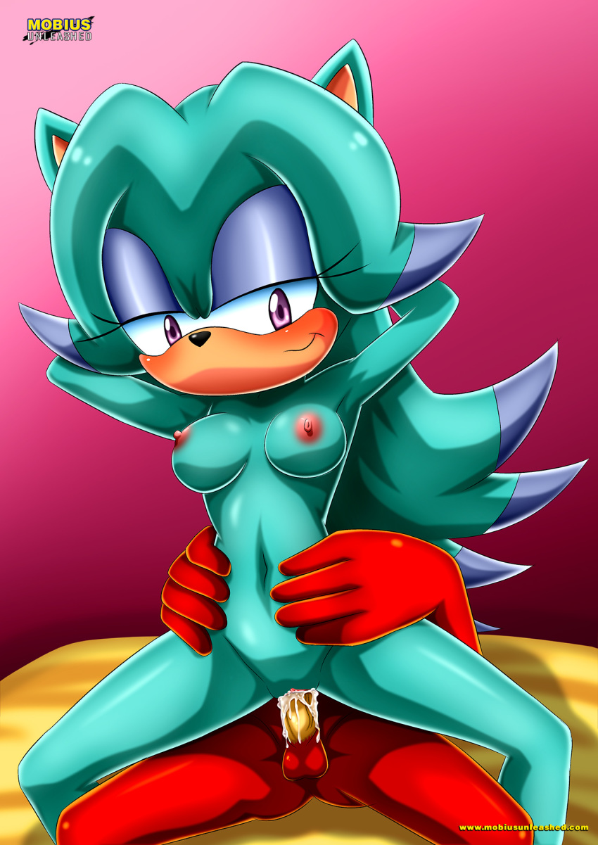 1girl 1male 2017 archie_comics bbmbbf breezie_the_hedgehog knuckles_the_echidna mobius_unleashed palcomix sega semen sonic_(series) sonic_the_hedgehog_(series) vaginal_penetration