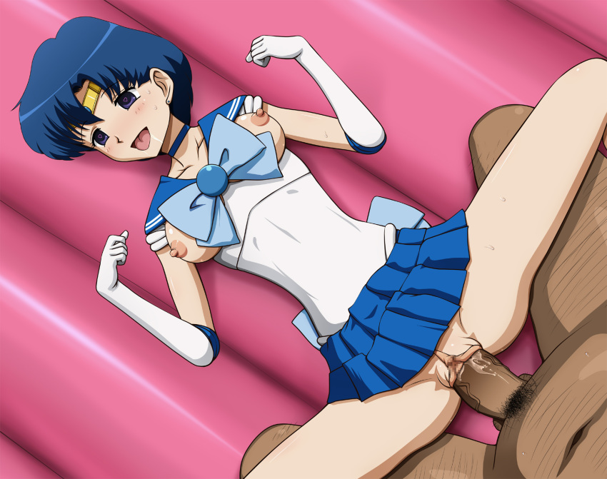 ami_mizuno bishoujo_senshi_sailor_moon boots breasts circle_anco clothed_female_nude_male exposed_breasts gloves hairless_pussy heart-shaped_pupils mizuno_ami no_panties pussy sailor_mercury serafuku sex skirt skirt_lift spread_legs tiara vaginal vaginal_penetration