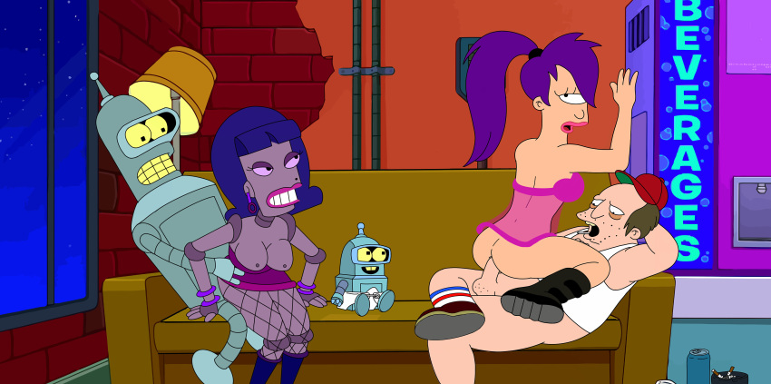 ass bender_bending_rodriguez boots cowgirl_position futurama penis_in_pussy turanga_leela