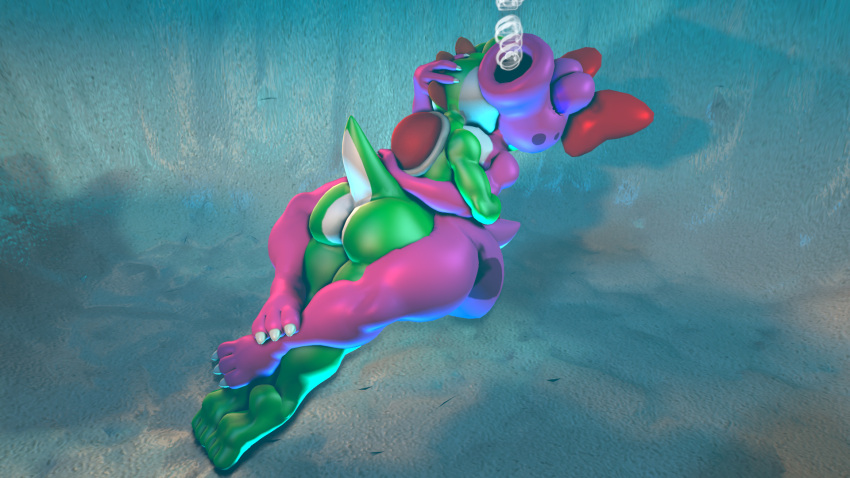 16:9 1girl 3_toes 3d air_bubbles ambiguous_penetration ass barefoot big_ass birdo breasts cleavage closed_eyes clothed clothing daemont92 dinosaur feet high_res hugging intimate kissing leg_wrap male mario_bros moan nintendo nude penetration reptile scalie sex skinny_dipping soles source_filmmaker toes underwater video_games water yoshi