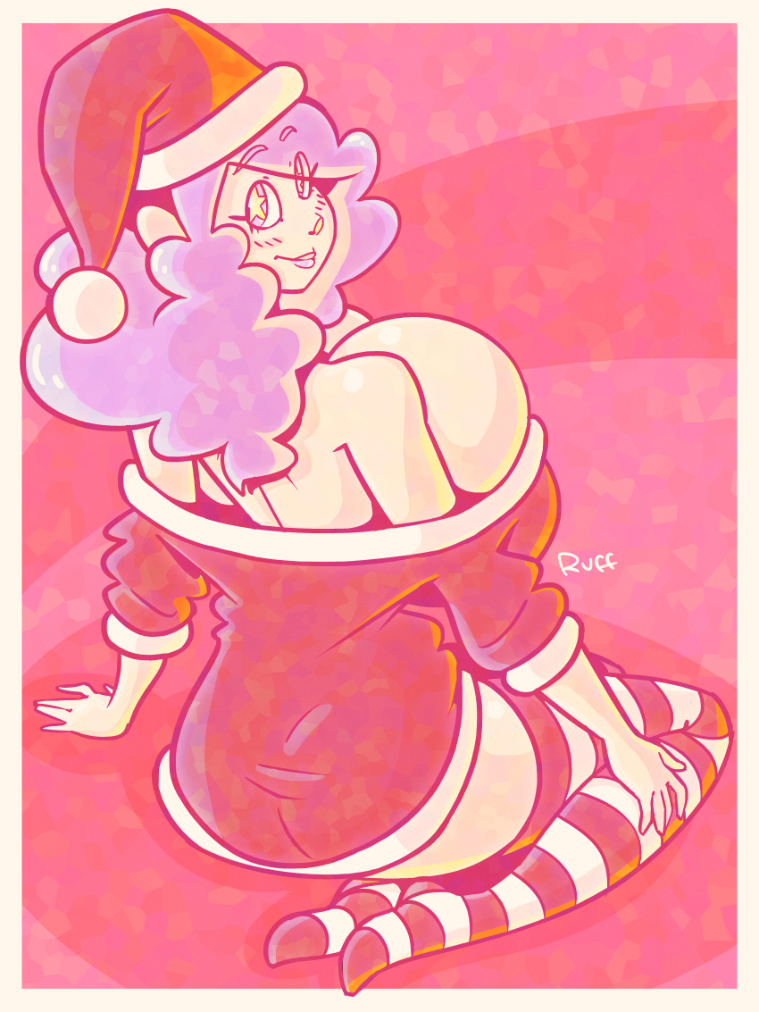 1girl big_breasts big_breasts bobbi christmas sexy stockings
