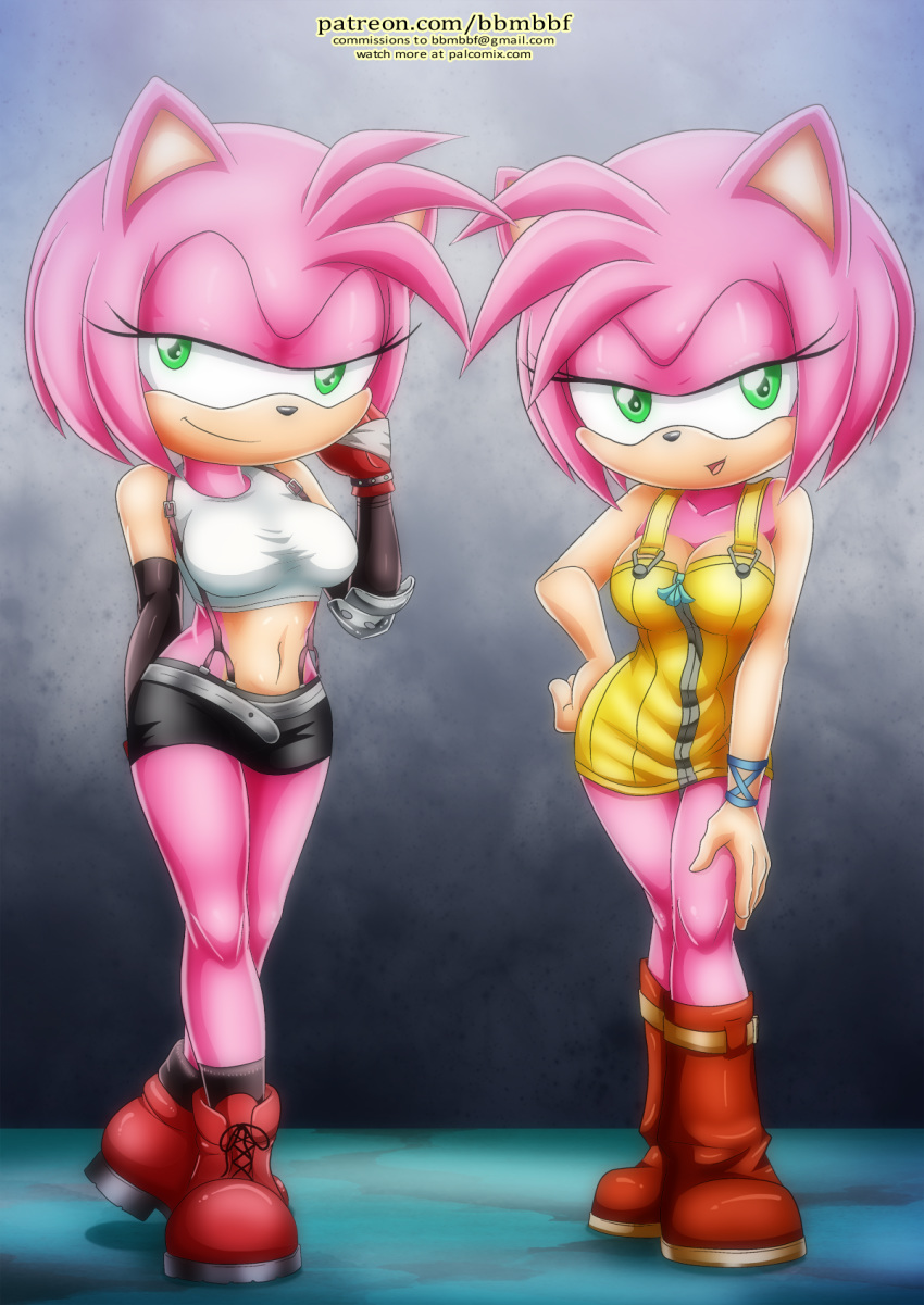 amy_rose animal_ears bbmbbf breasts cosplay cute furry green_eyes hot looking_at_viewer miniskirt mobius_unleashed palcomix pietro's_secret_club pink_hair sexy short_hair smile sonic_(series) sonic_the_hedgehog_(series)