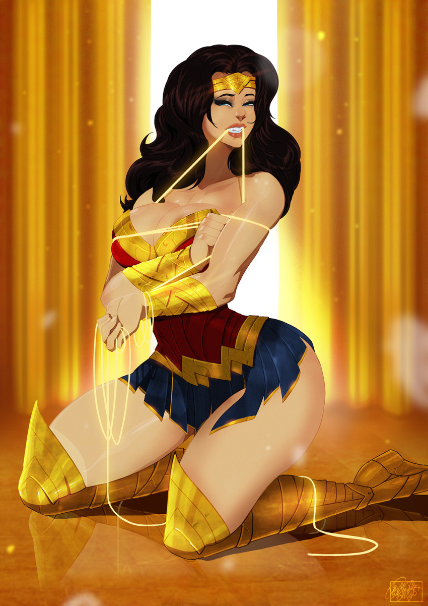 dc dc_comics diana_prince lasso_of_truth looking_at_viewer tovio_rogers wonder_woman wonder_woman_(series)