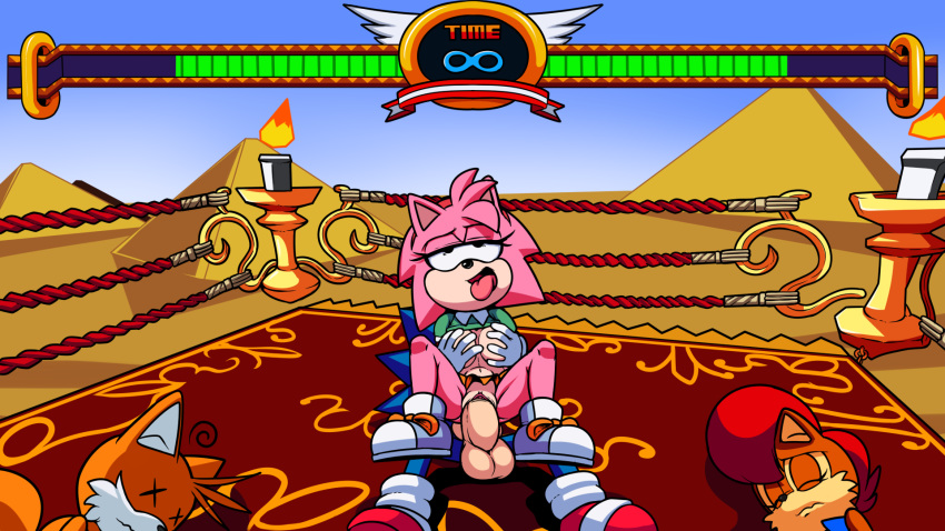 16:9 1girl amy_rose anthro anthro_on_anthro big_penis breast_grab breasts canine chipmunk dreamcastzx1 duo_focus female fighting_ring fox fucked_silly furry grabbing_from_behind group hand_on_breast hedgehog high_res huge_penis male male/female mammal miles_"tails"_prower on_top penetration penis raised_shirt raised_skirt reverse_cowgirl_position rodent rosy_the_rascal sally_acorn sega sex sitting small_breasts sonamy sonic_the_fighters sonic_the_hedgehog spread_legs spreading tongue tongue_out unconscious vaginal vaginal_penetration