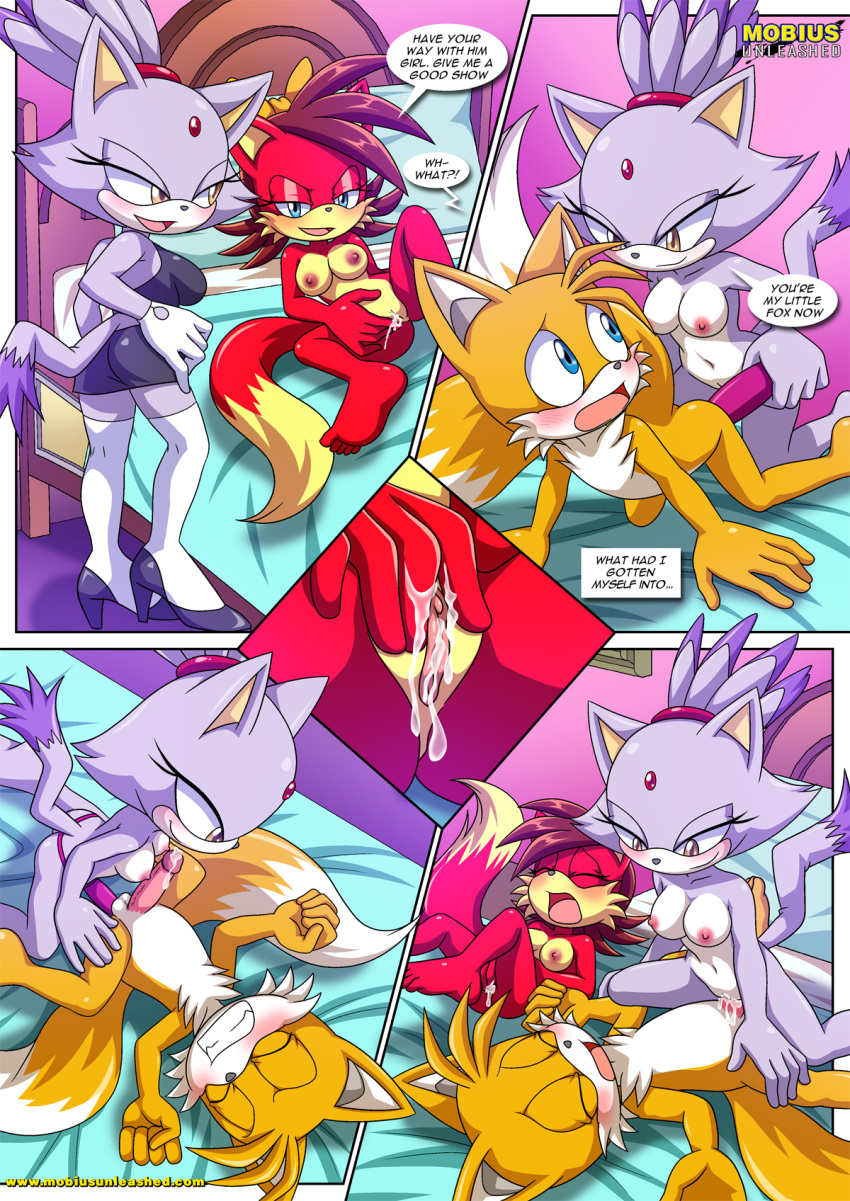 2017 2018 archie_comics bbmbbf blaze_the_cat fiona_fox miles_"tails"_prower mobius_unleashed palcomix red_fox_district sega sonic_(series) sonic_the_hedgehog_(series)