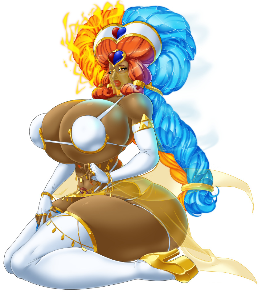 ass big_ass big_breasts breasts cleavage female gerudo jacques00 ocarina_of_time solo the_legend_of_zelda twinrova